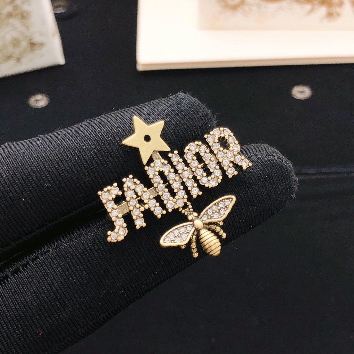 Martin Graham brooch in polished metal-tone – side detail
