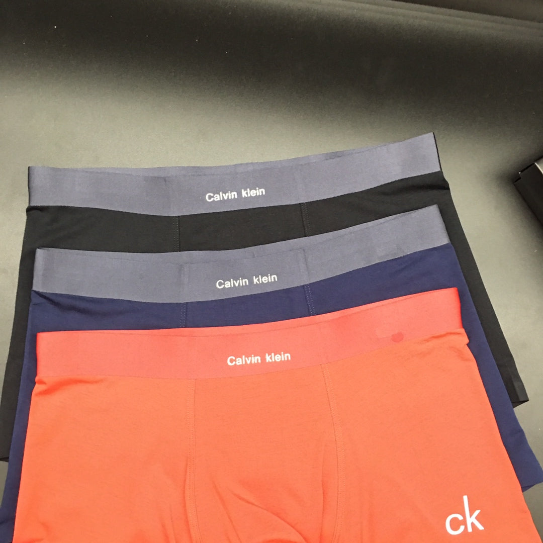 Calvin Klein Goat-milk silk Broad Logo Waistbands Men's Boxer Briefs - 3-Piece Box