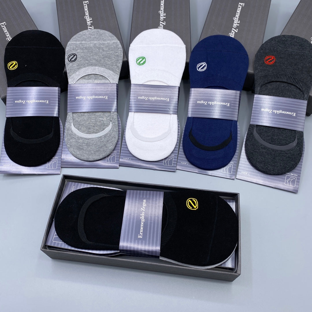 Zegna Breathable No-Show Socks – 5-Pair Pack