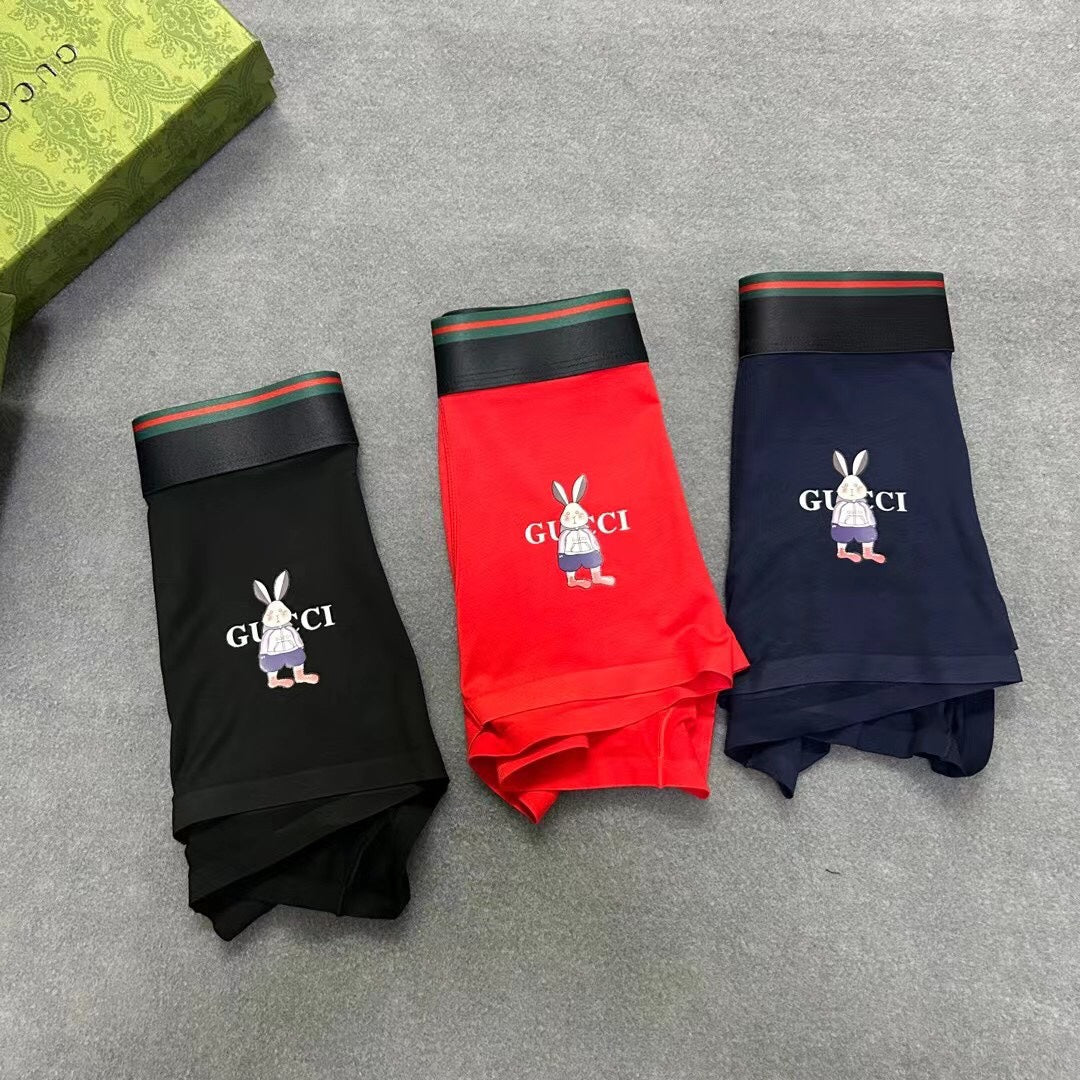 Gucci Contrast Waistbands And Understated Front Branding Men's Boxer Briefs - 3-Piece Box