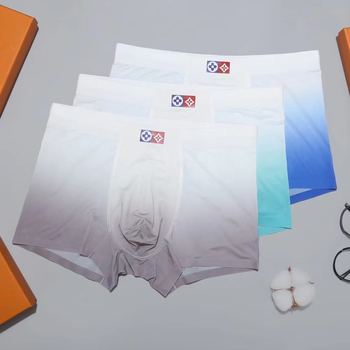 Louis Vuitton Contrast Waistbands Men's Boxer Briefs - 3-Piece Box