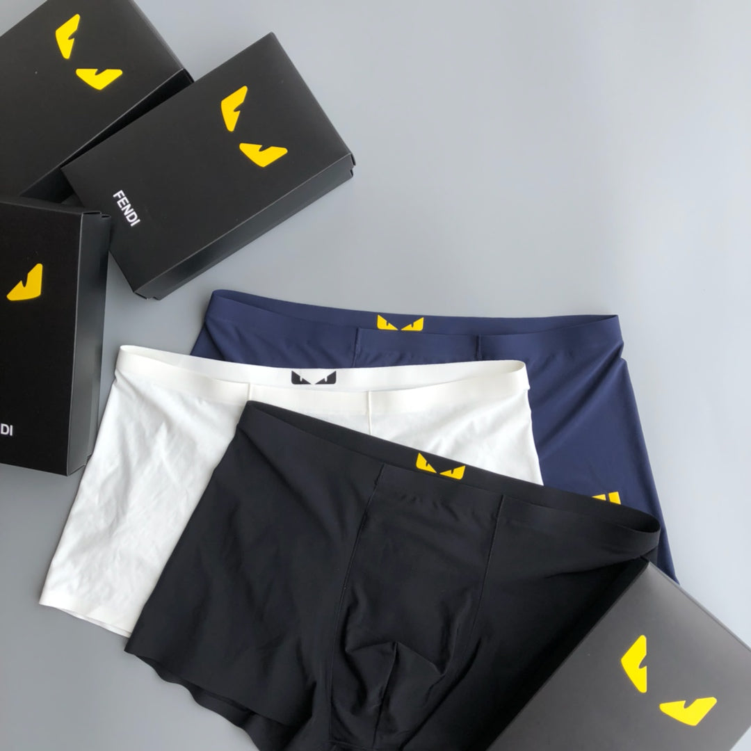 Fendi Goat-milk silk Eye Graphics Men's Boxer Briefs - 3-Piece Box