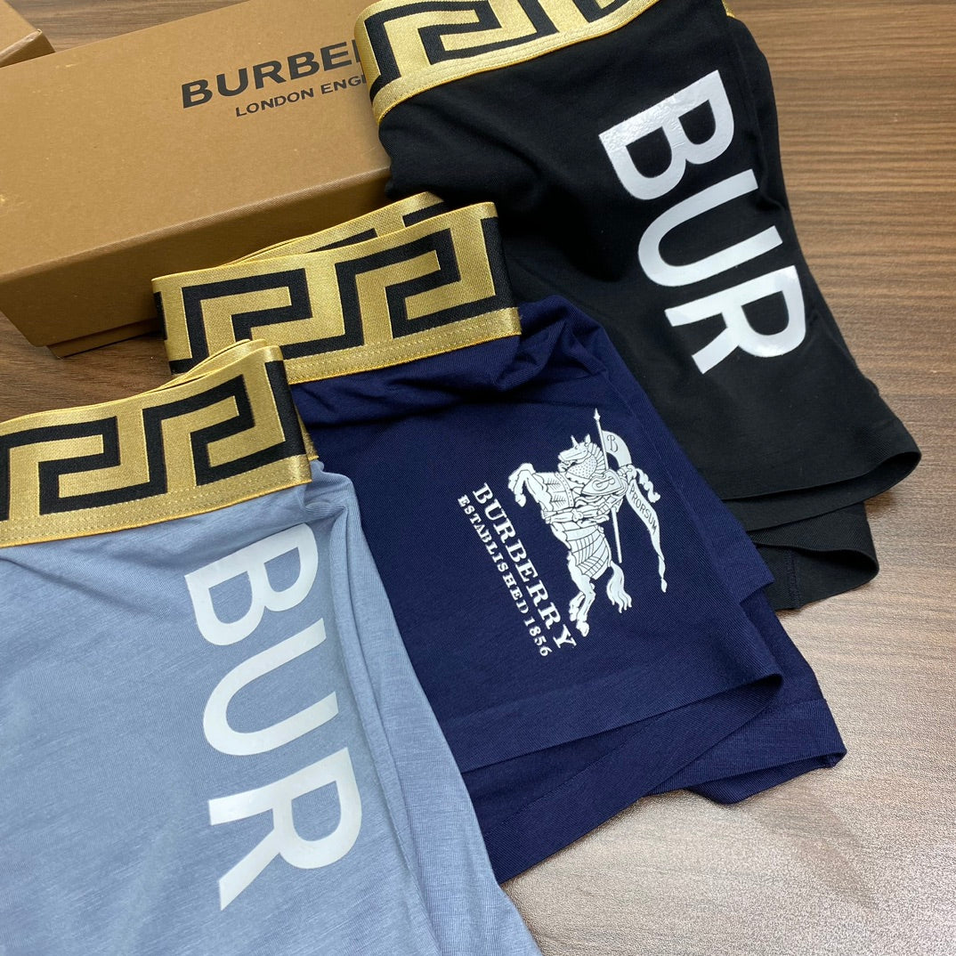 Burberry Modal Greek-Key-Style Waistbands And Horse Graphics Men's Boxer Briefs - 3-Piece Box