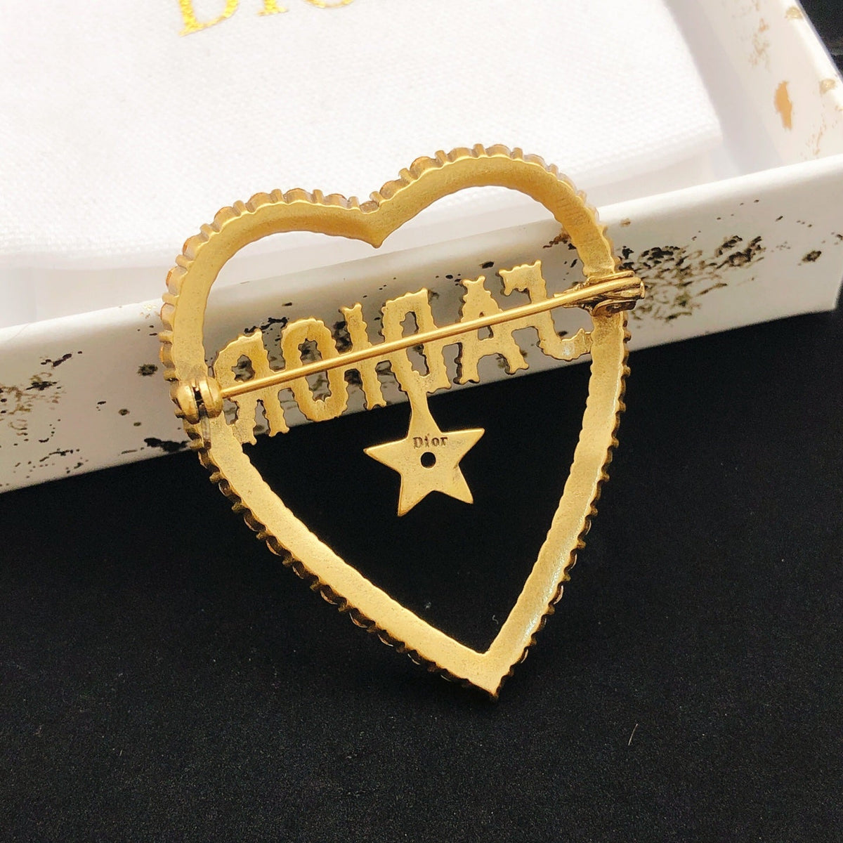 Martin Graham brooch in polished metal-tone – side detail