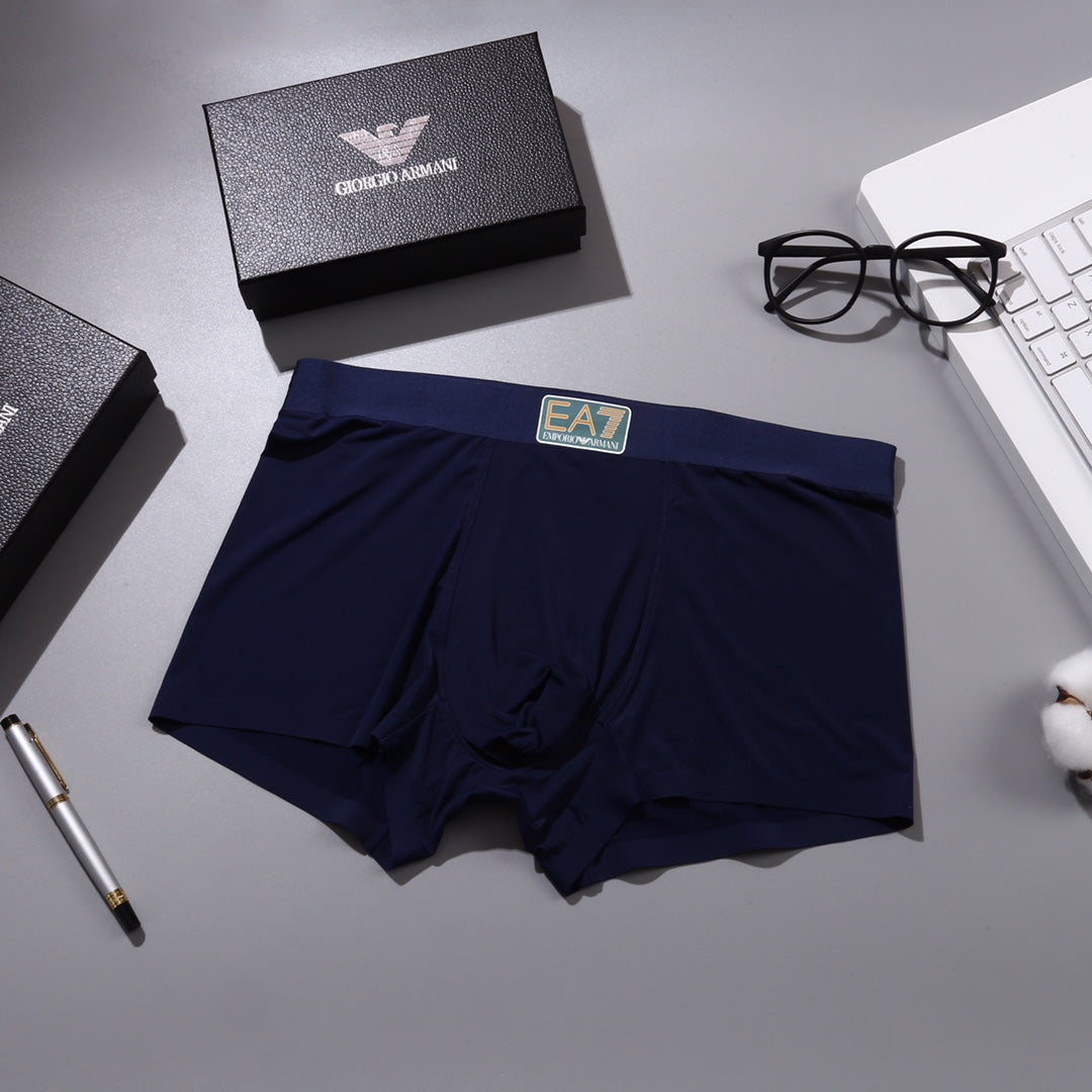 Armani 82.5% Nylon & 17.5% Spandex Seamless-Cut Men's Boxer Briefs - 3-Piece Box