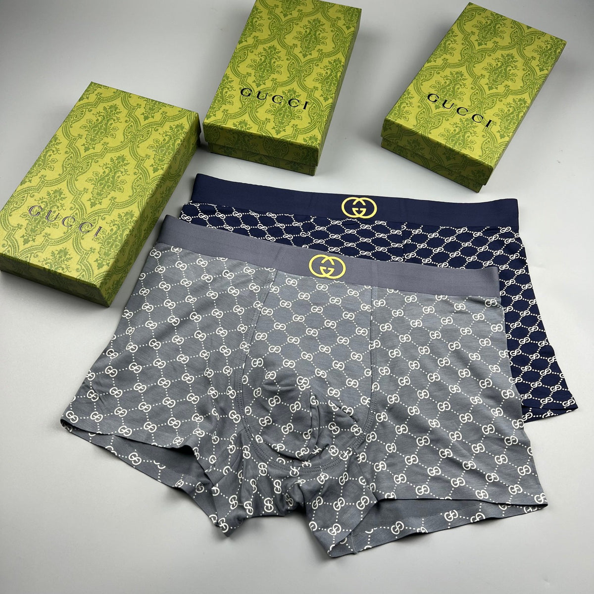 Gucci Repeating Monogram-Style Patterns Men's Boxer Briefs - 3-Piece Box