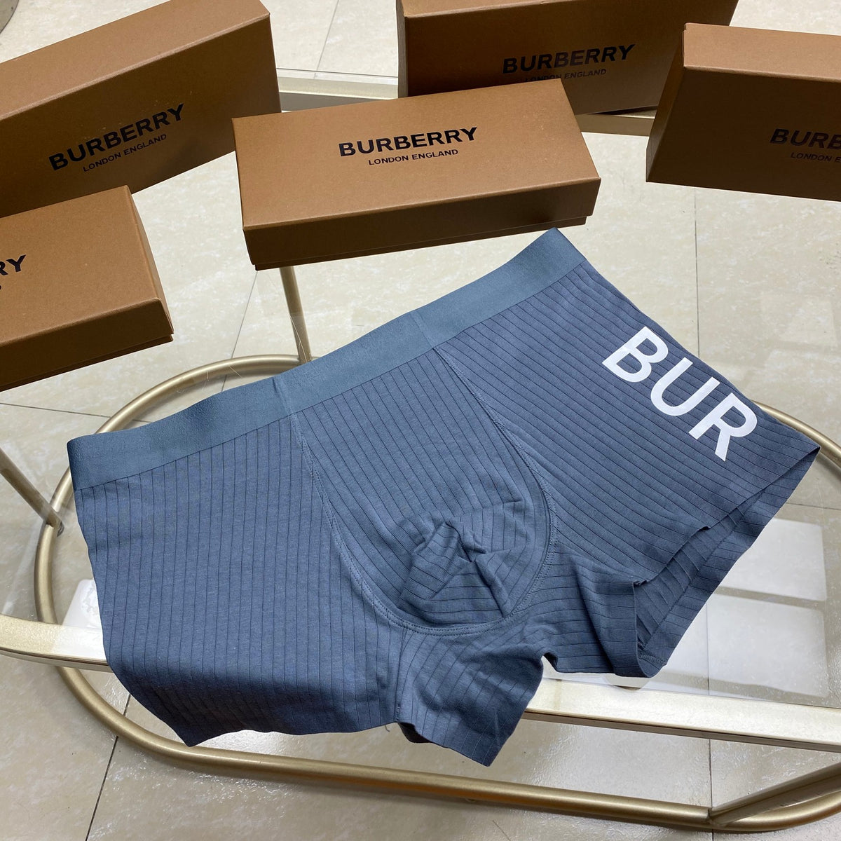 Burberry Ribbed Men's Trunk Underwear - 3-Piece Box