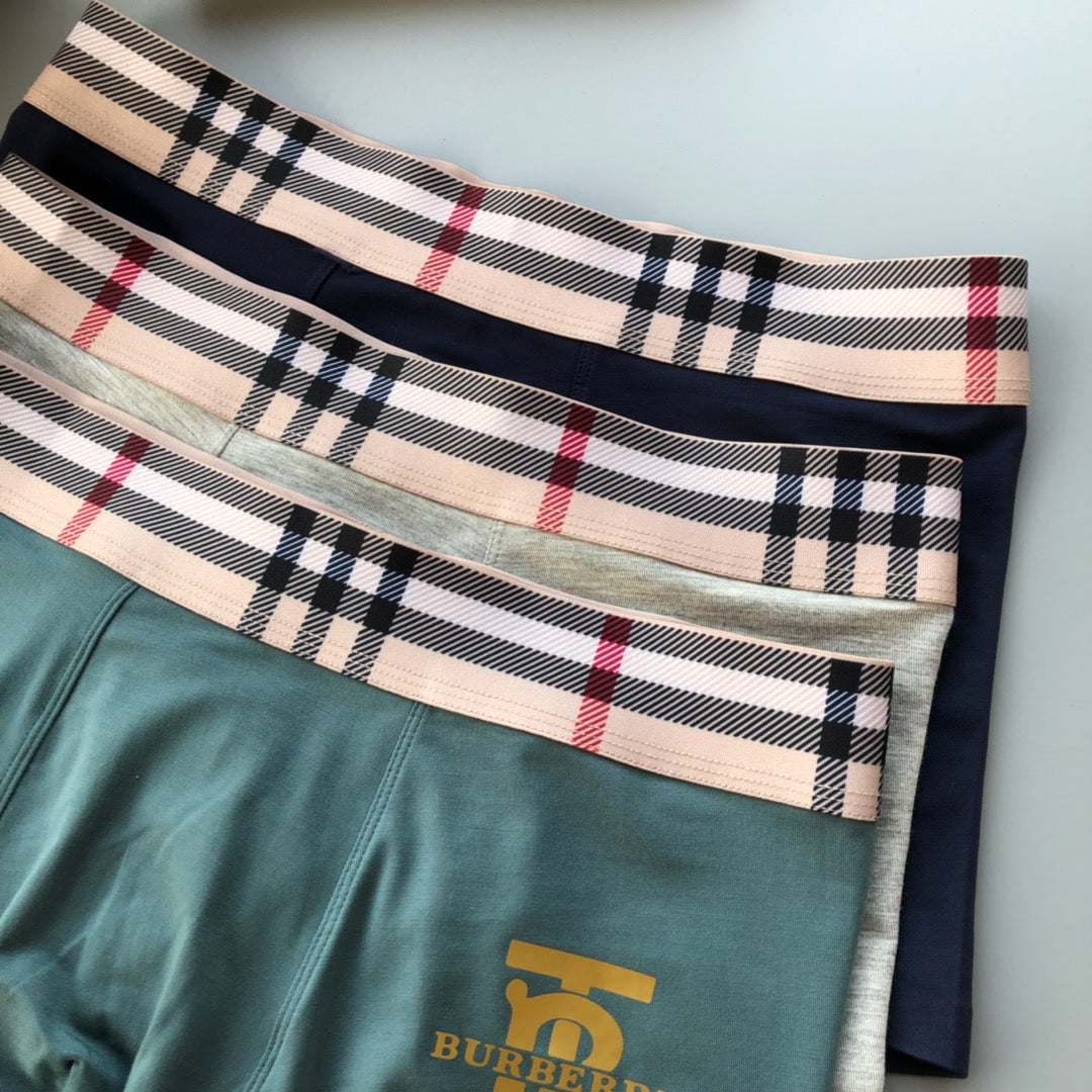 Burberry 93% Modal & 7% Spandex Seamless-Cut Men's Boxer Briefs - 3-Piece Box