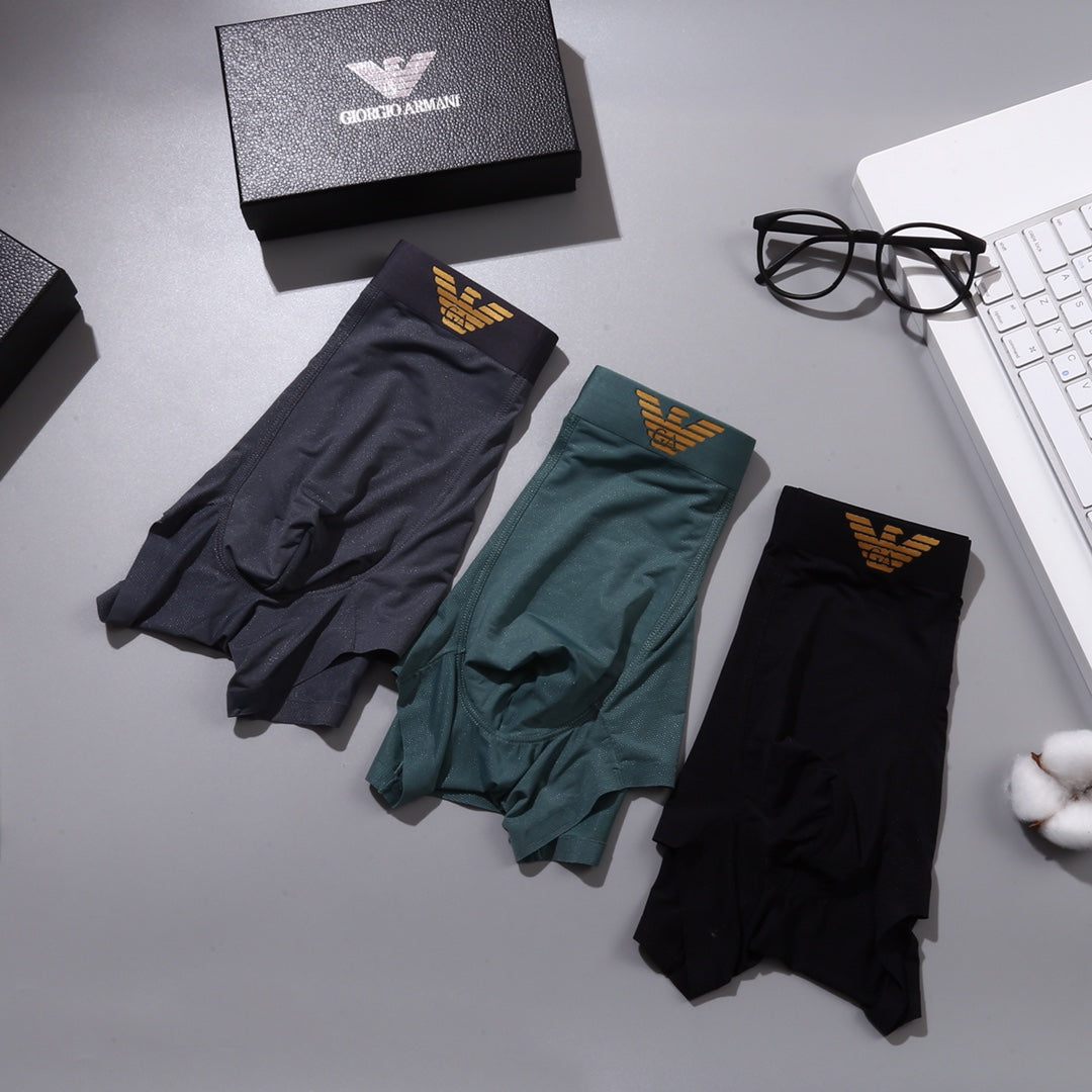 Armani Gold-Tone Eagle Men's Boxer Briefs - 3-Piece Box