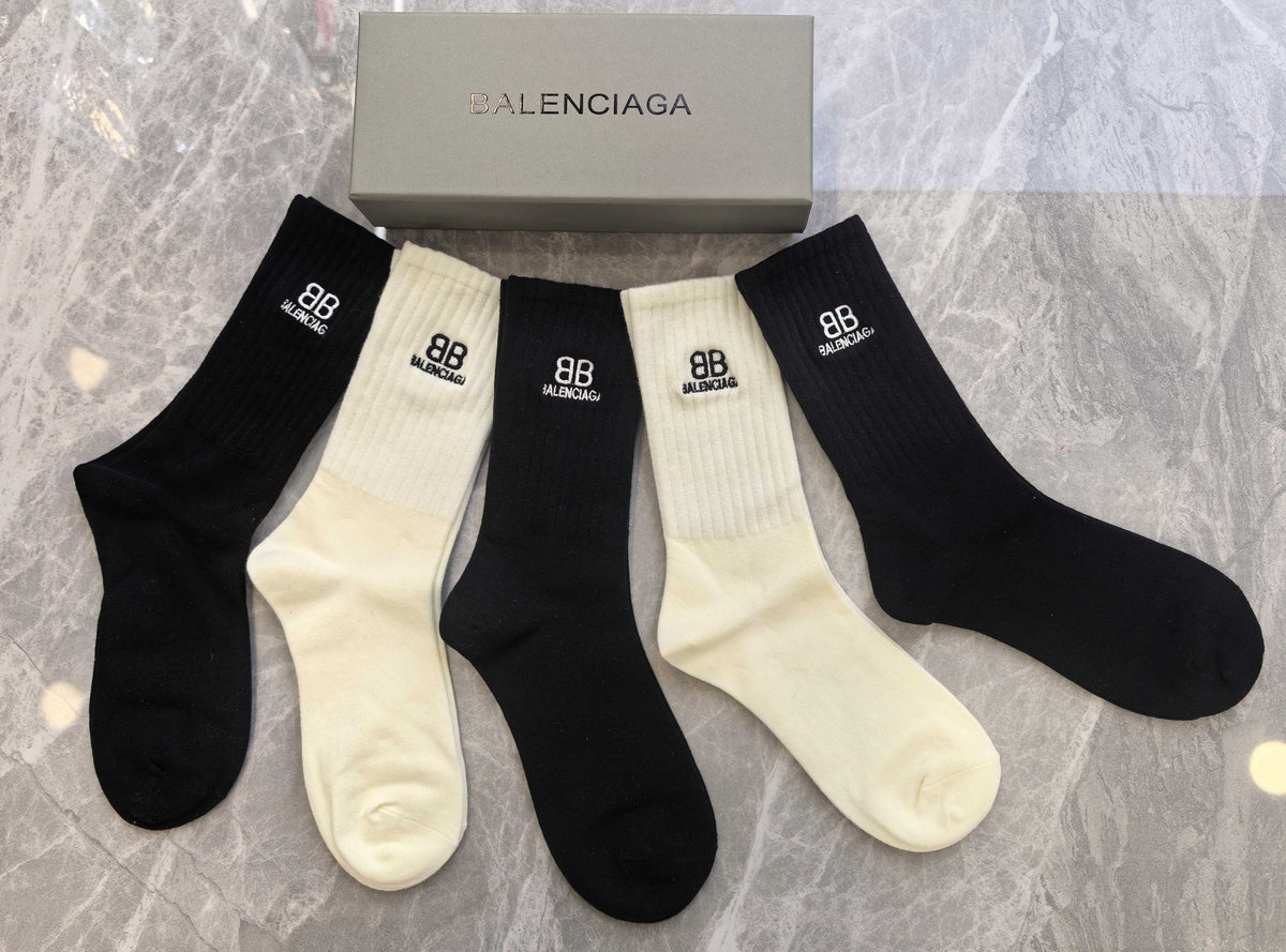 Balenciaga Crew Socks - 5-Pair Set