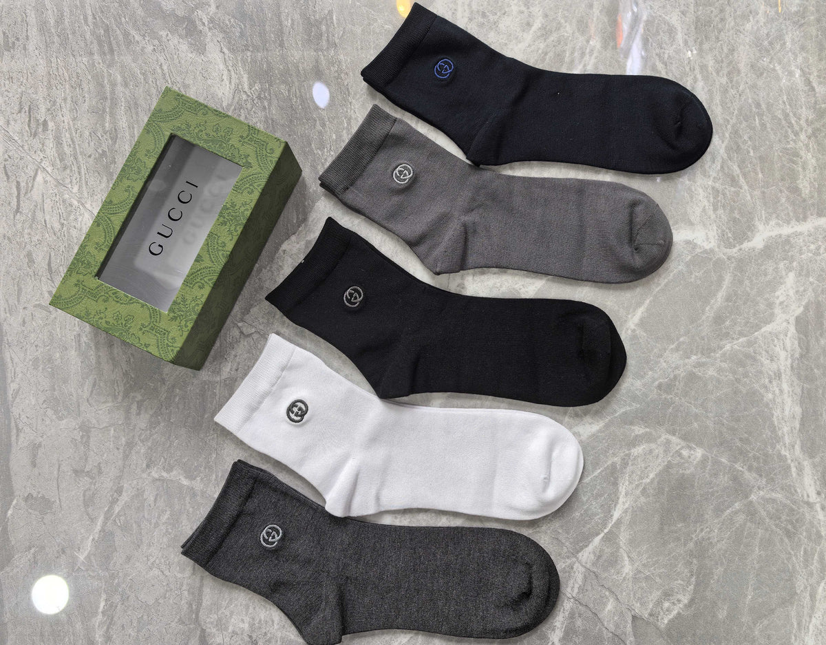 Gucci Small Circular Emblem Crew Socks - 5-Pair Set