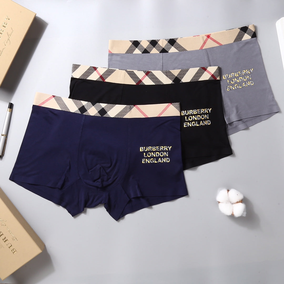 Burberry Heritage Check-Waistband Modal-Blend Boxer Briefs - Box of 3