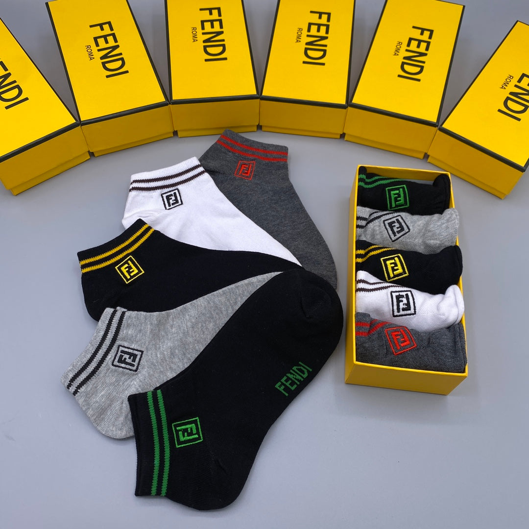 Fendi Short Socks - 5-Pair Set