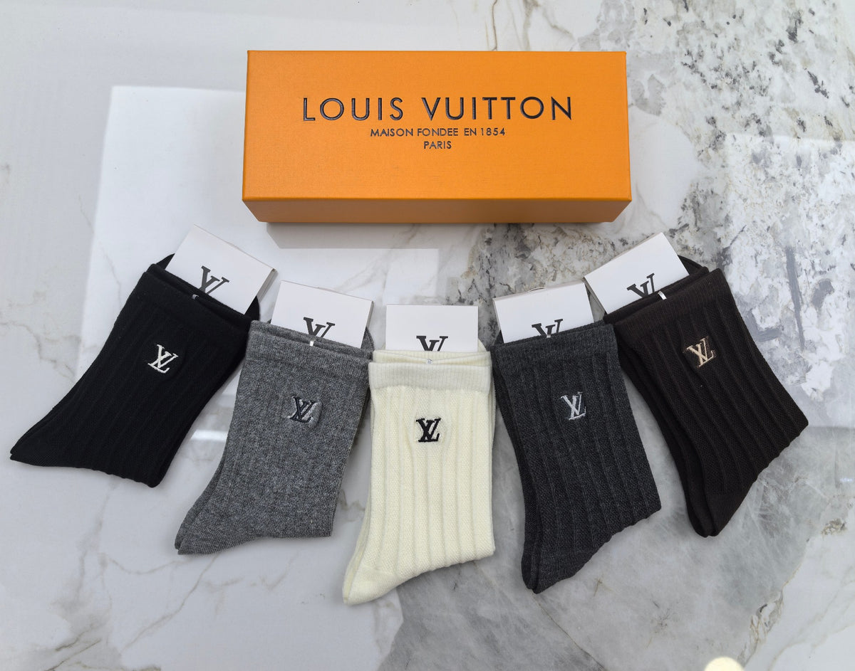 Louis Vuitton Combed Cotton Crew Socks - 5-Pair Set