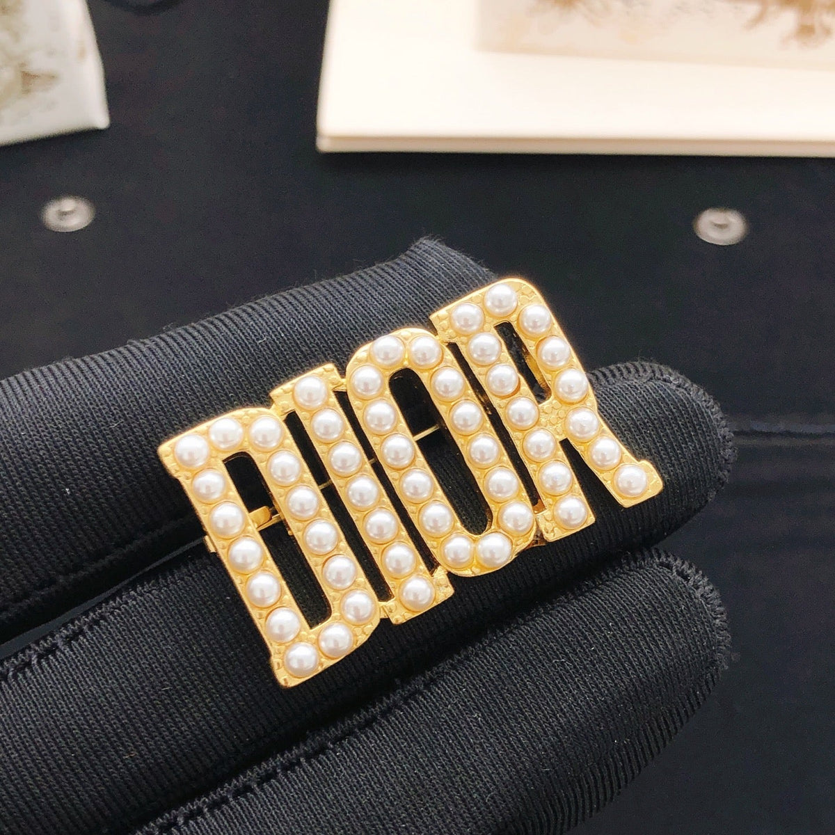 Martin Graham brooch in polished metal-tone – side detail