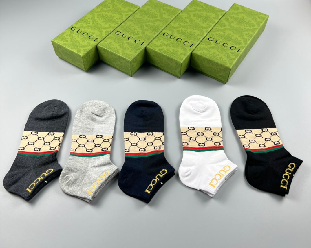 Gucci Heritage GG-Band Ankle Socks - Box of 5 Pairs