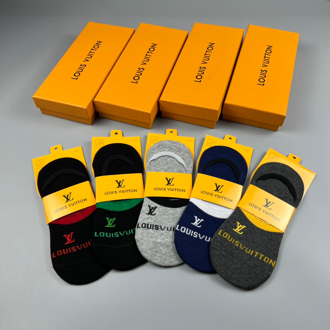 Louis Vuitton Colourful Initial No-Show Socks - 5-Pair Set