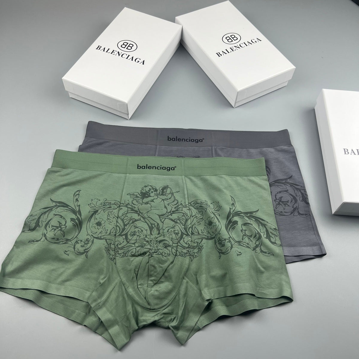 Balenciaga Illustrated Front Graphics Men's Boxer Briefs - 3-Piece Box