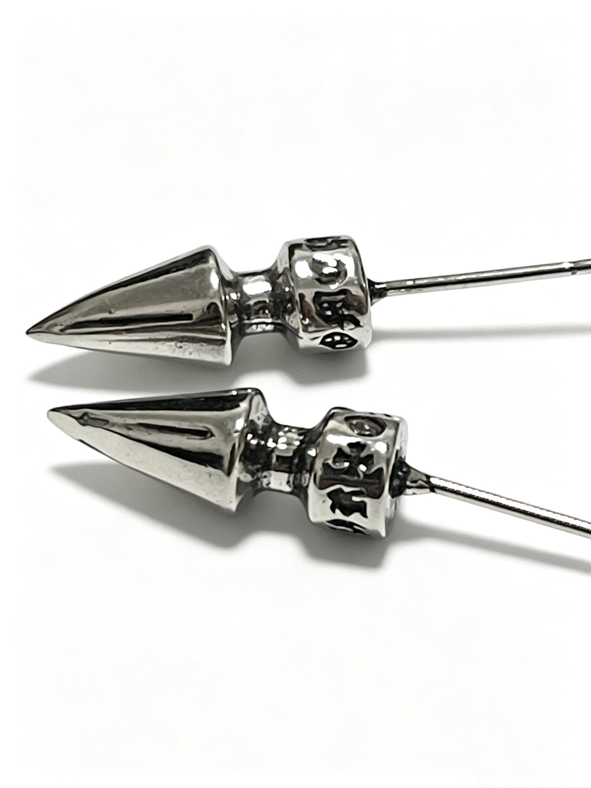Martin Graham earrings in polished metal-tone – side detail