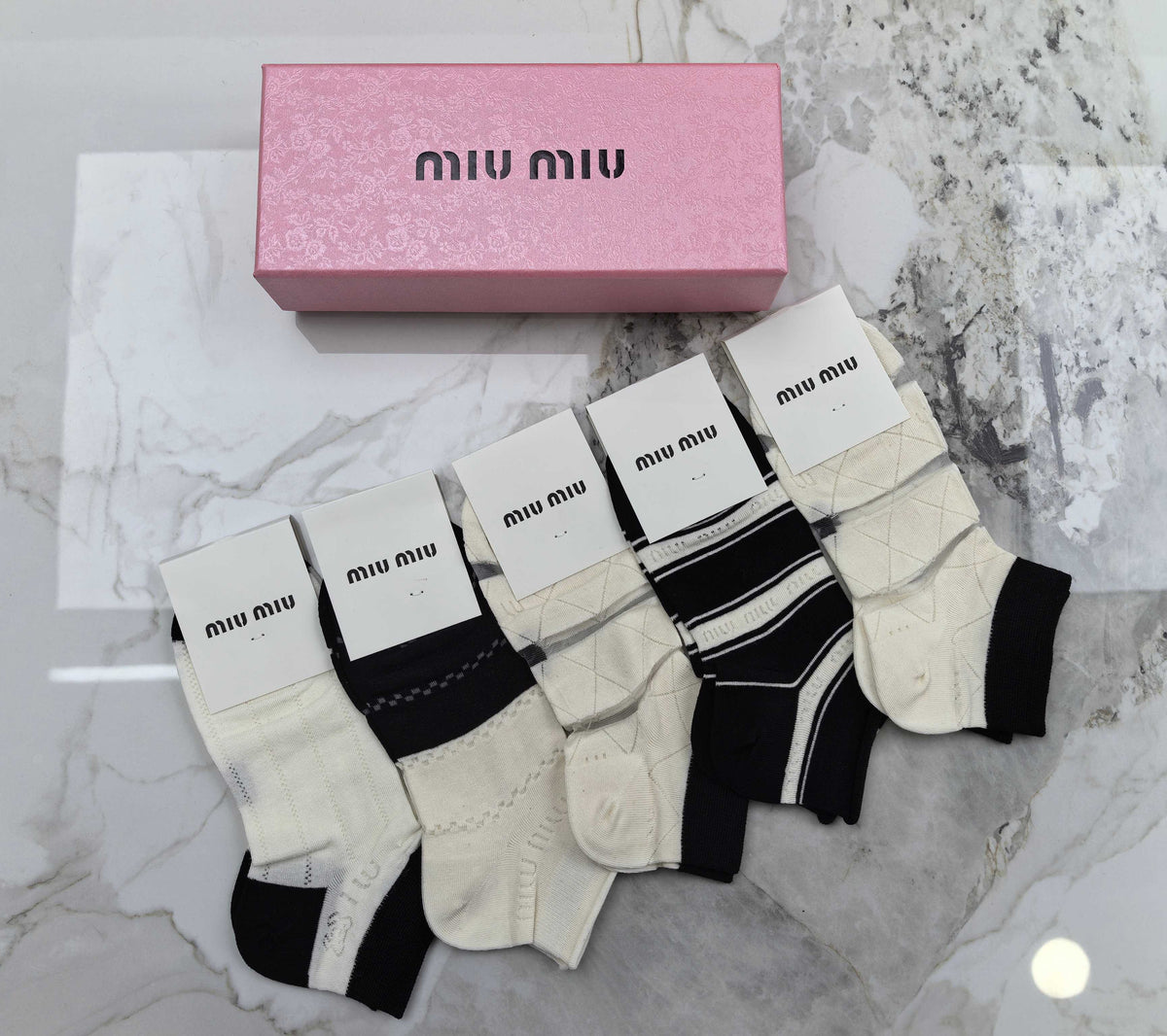 Miu Miu Modal No-Show Socks - 5-Pair Set