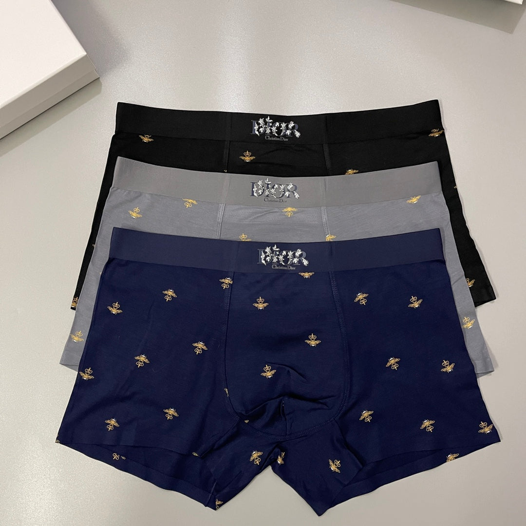 Dior Small Bee Motifs Men's Boxer Briefs - 3-Piece Box