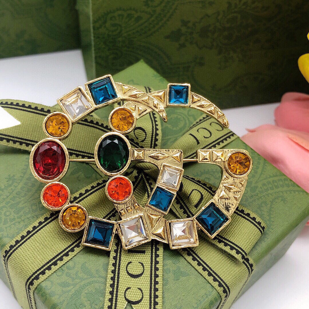 Martin Graham brooch in polished metal-tone – side detail