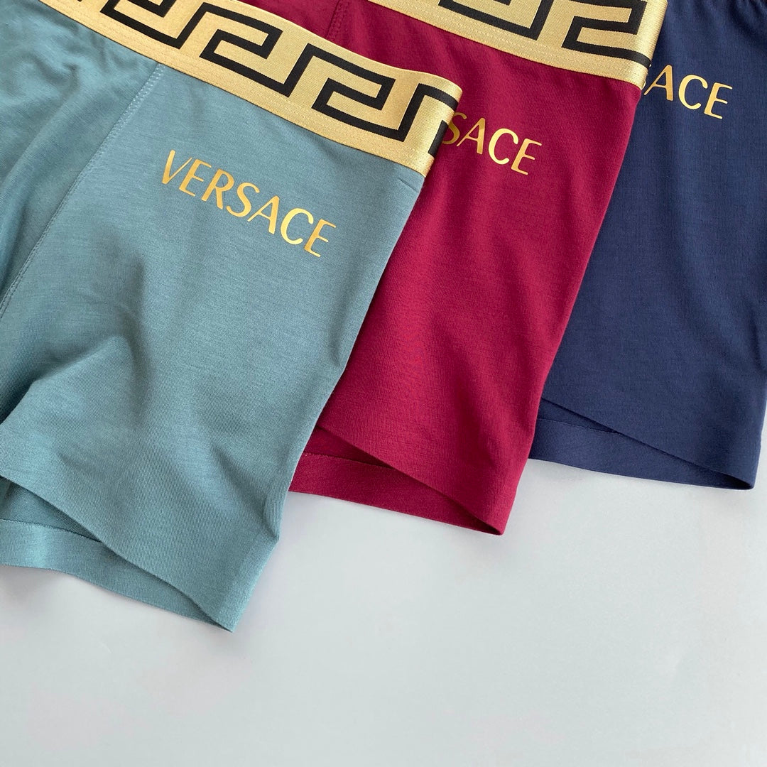 Versace Greek-Key Waistbands Men's Boxer Briefs - 3-Piece Box
