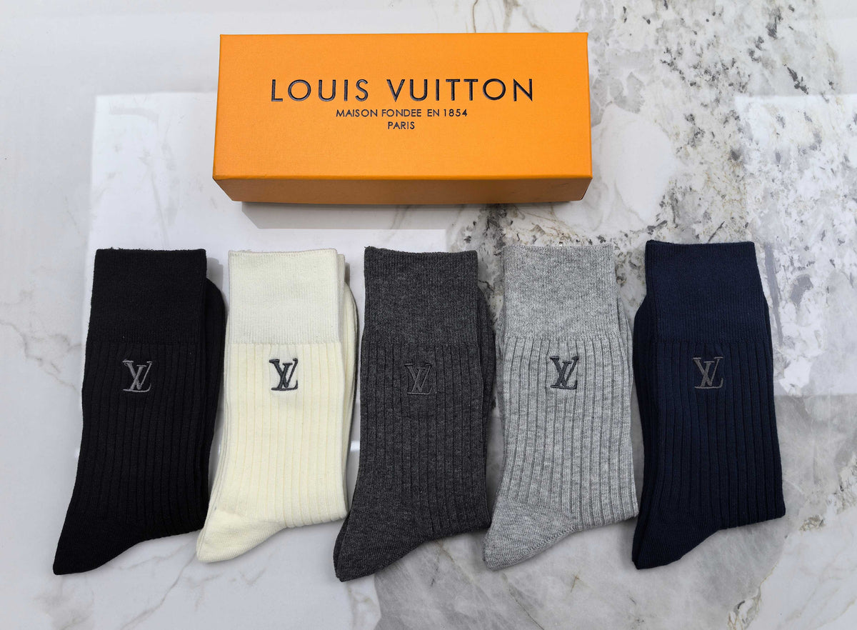 Louis Vuitton Small Initial Crew Socks - 5-Pair Set