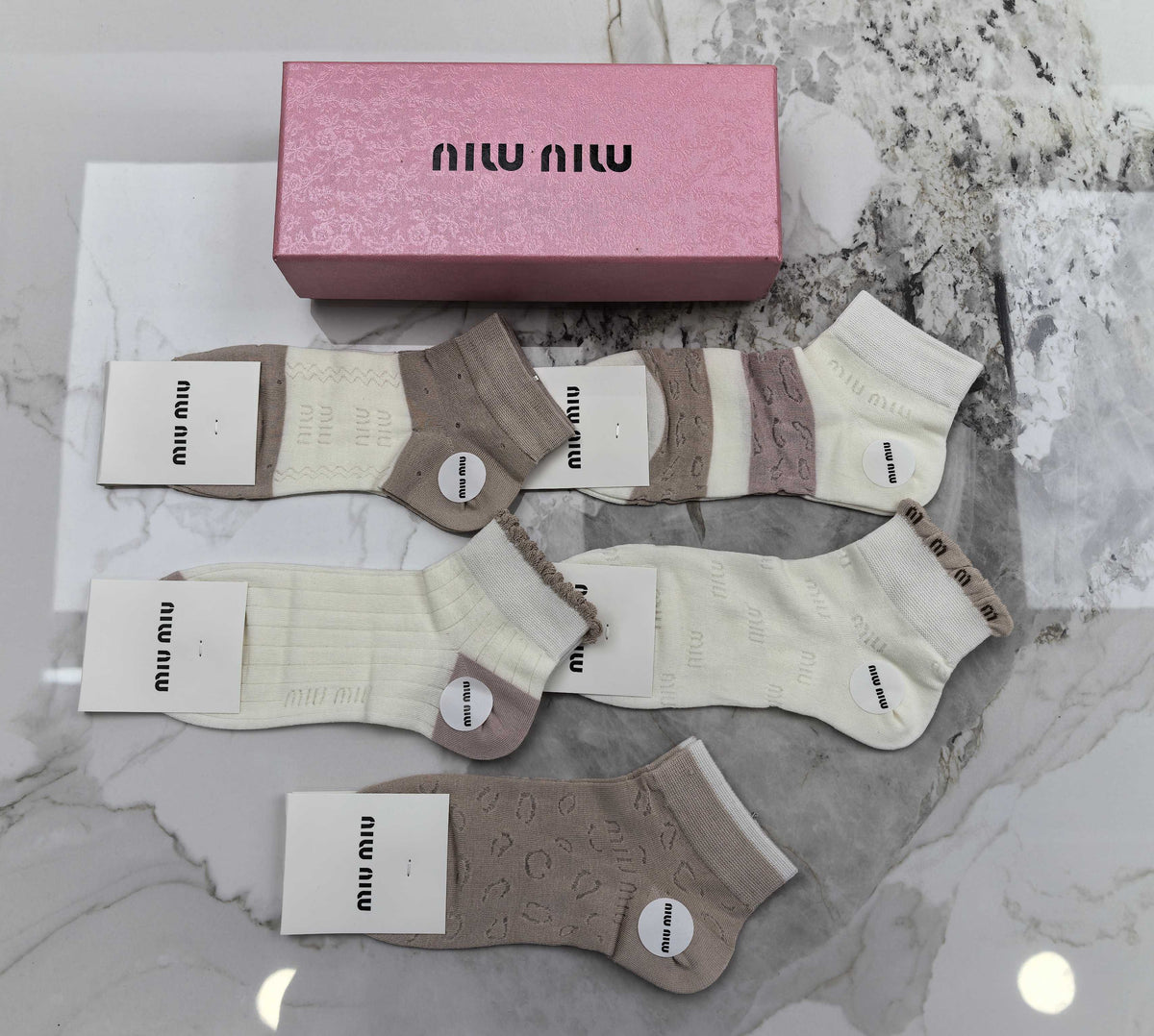 Miu Miu Modal No-Show Socks - 5-Pair Set