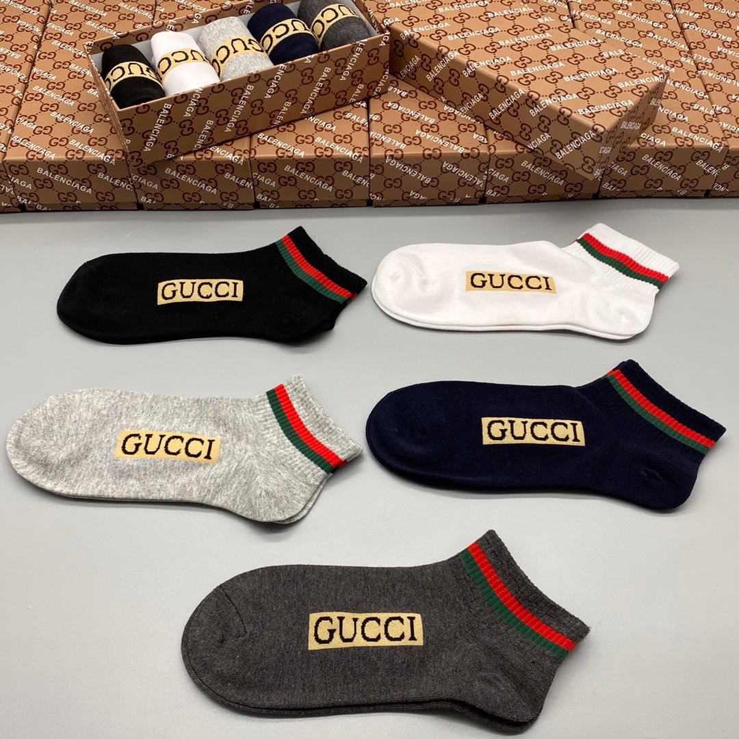 Gucci 83/17 Nylon-Spandex Breathable Socks – 5-Pair Pack
