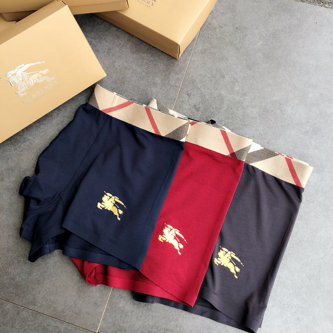 Burberry Clean Logo Waistbands Men's Boxer Briefs - 3-Piece Box