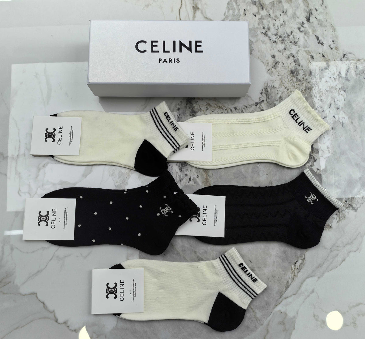 Celine No-Show Socks - 5-Pair Set