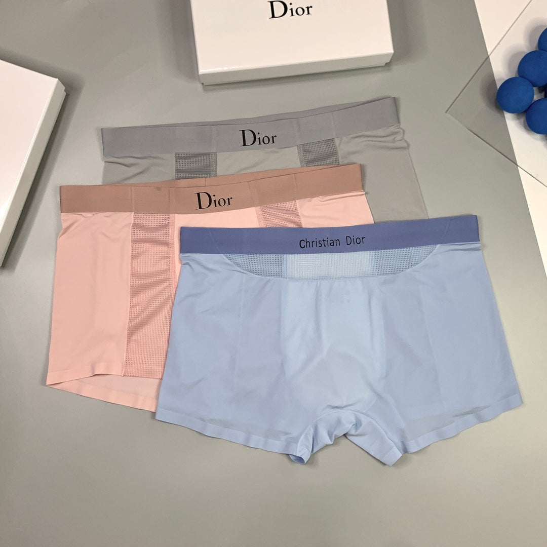 Dior Contrast Logo Waistbands Men's Boxer Briefs - 3-Piece Box