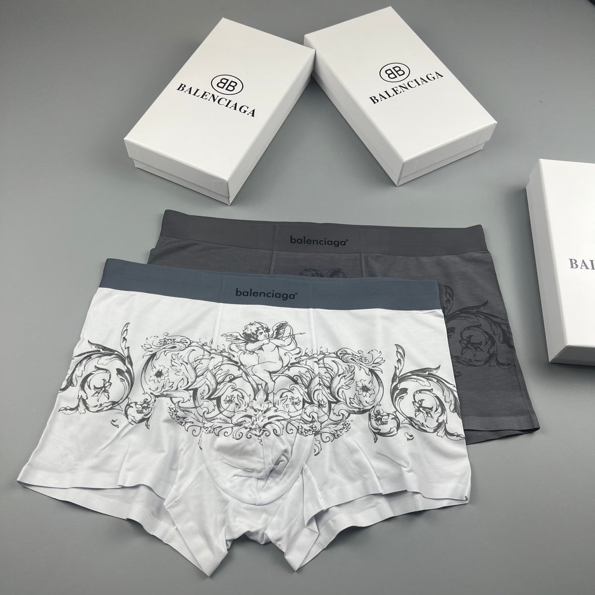 Balenciaga Illustrated Front Graphics Men's Boxer Briefs - 3-Piece Box