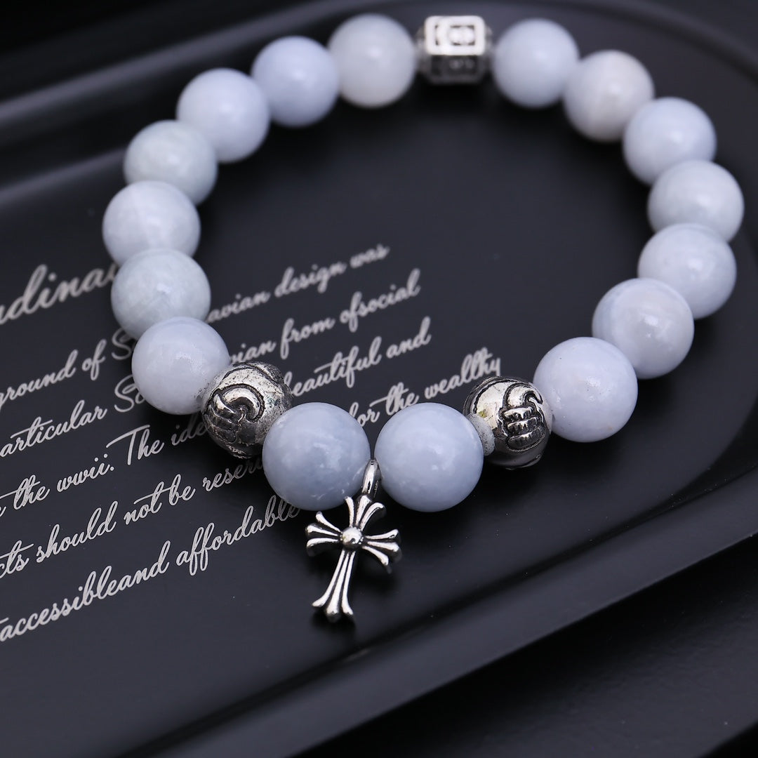 Martin Graham beaded bracelet in polished metal-tone – close-up detail