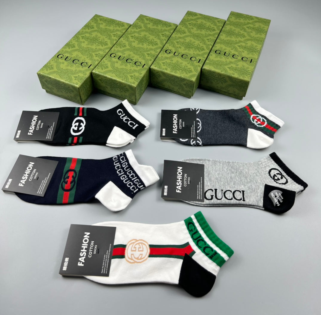 Gucci Cotton Breathable Socks – 5-Pair Pack