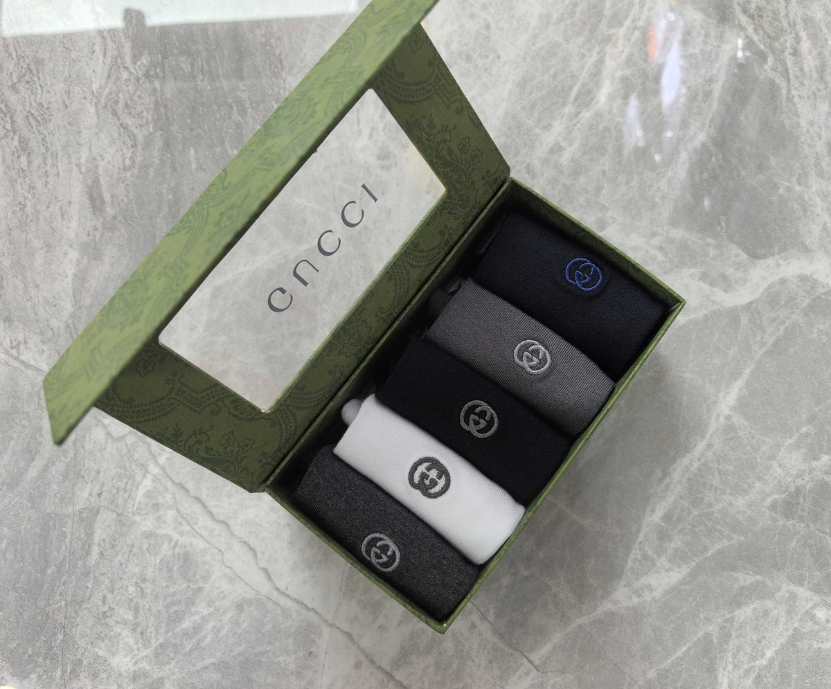 Gucci Small Circular Emblem Crew Socks - 5-Pair Set