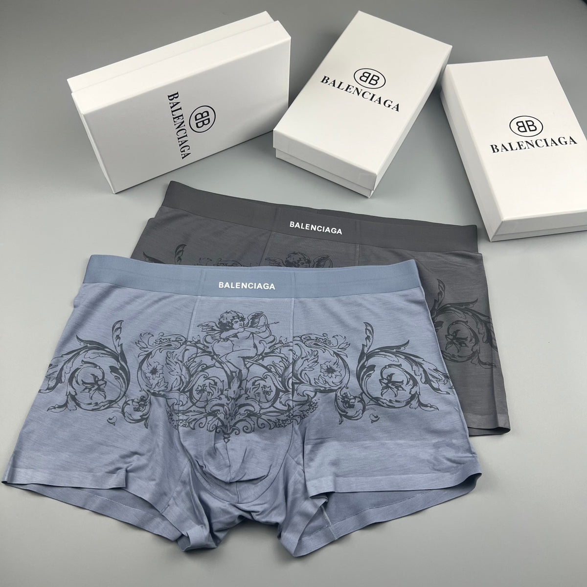 Balenciaga Illustrated Front Graphics Men's Boxer Briefs - 3-Piece Box