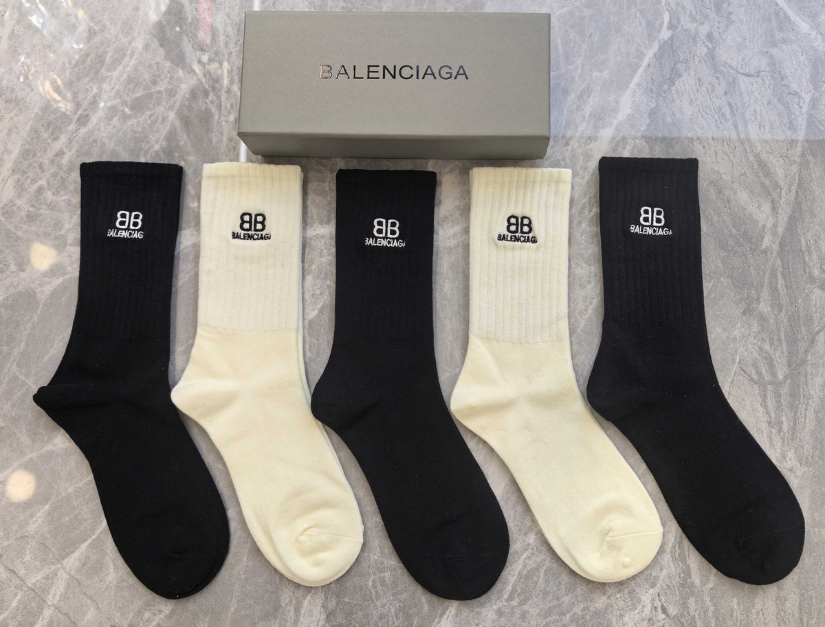 Balenciaga Crew Socks - 5-Pair Set