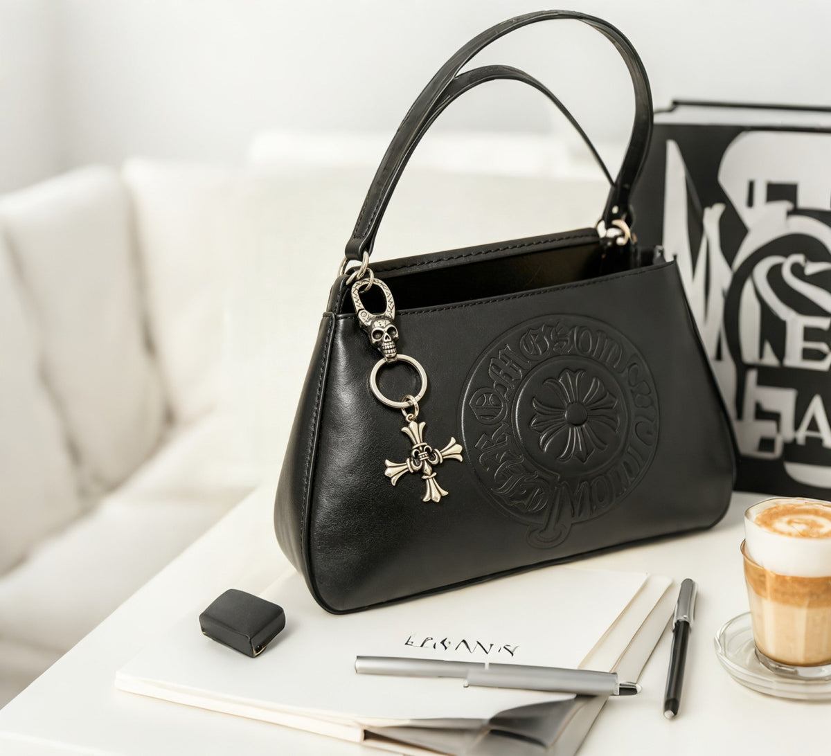 Martin Graham keychain in polished metal-tone – close-up detail