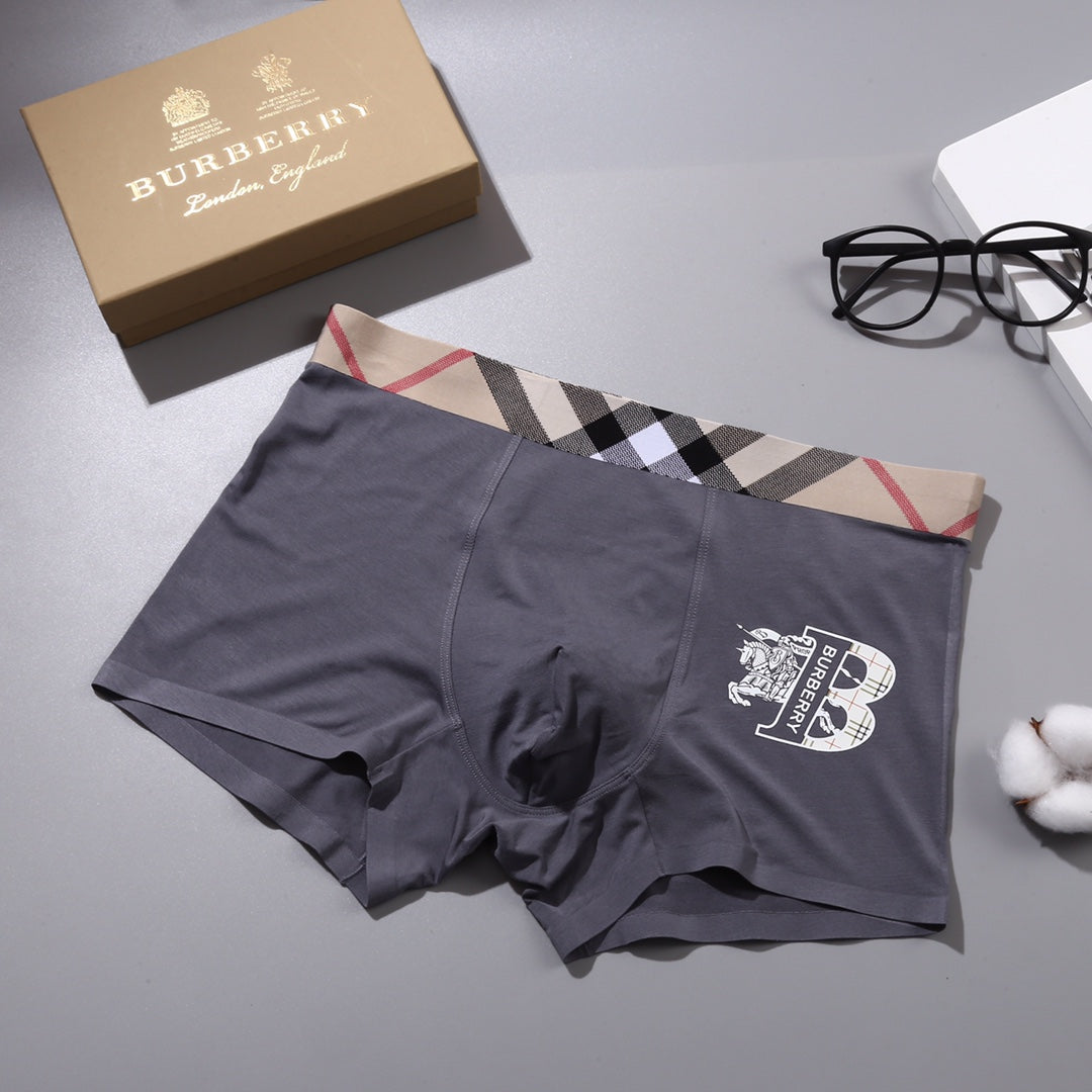 Burberry Check-Inspired Waistbands Men's Boxer Briefs - 3-Piece Box
