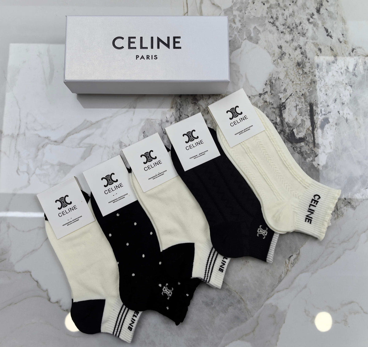 Celine No-Show Socks - 5-Pair Set