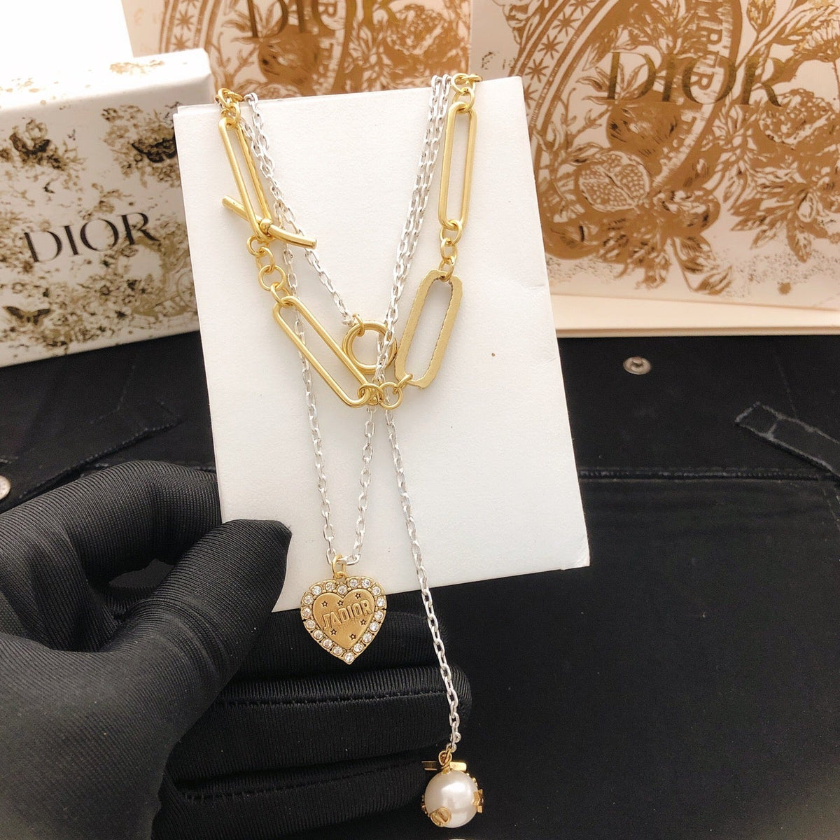 Martin Graham pendant necklace in polished metal-tone