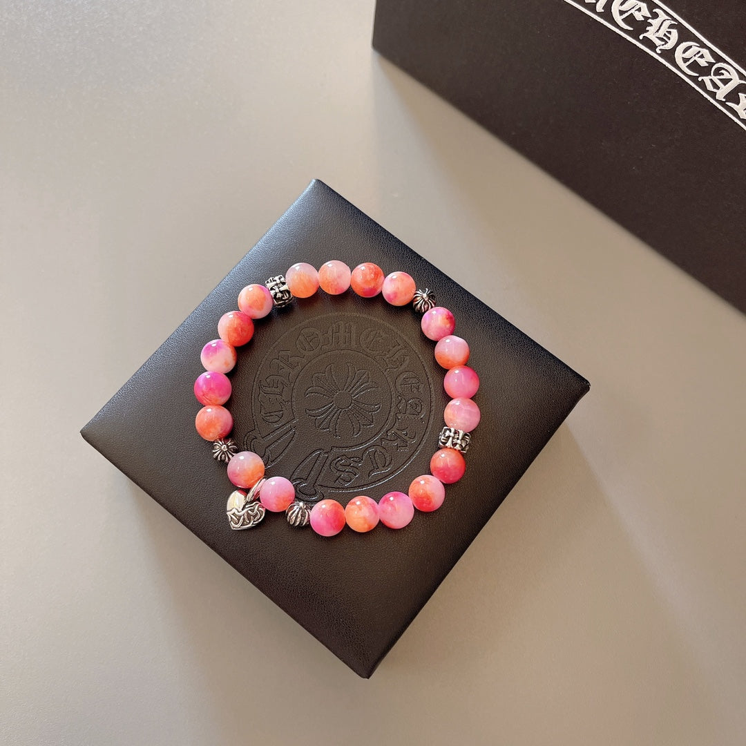 Martin Graham beaded bracelet in polished metal-tone – close-up detail