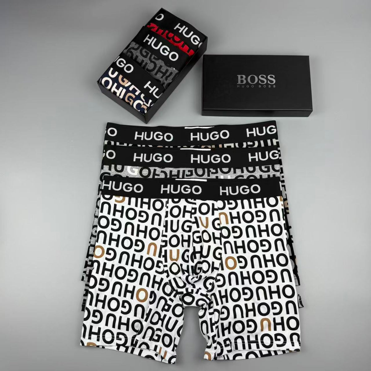 Boss Cotton Men's Boxer Briefs - 3-Piece Box