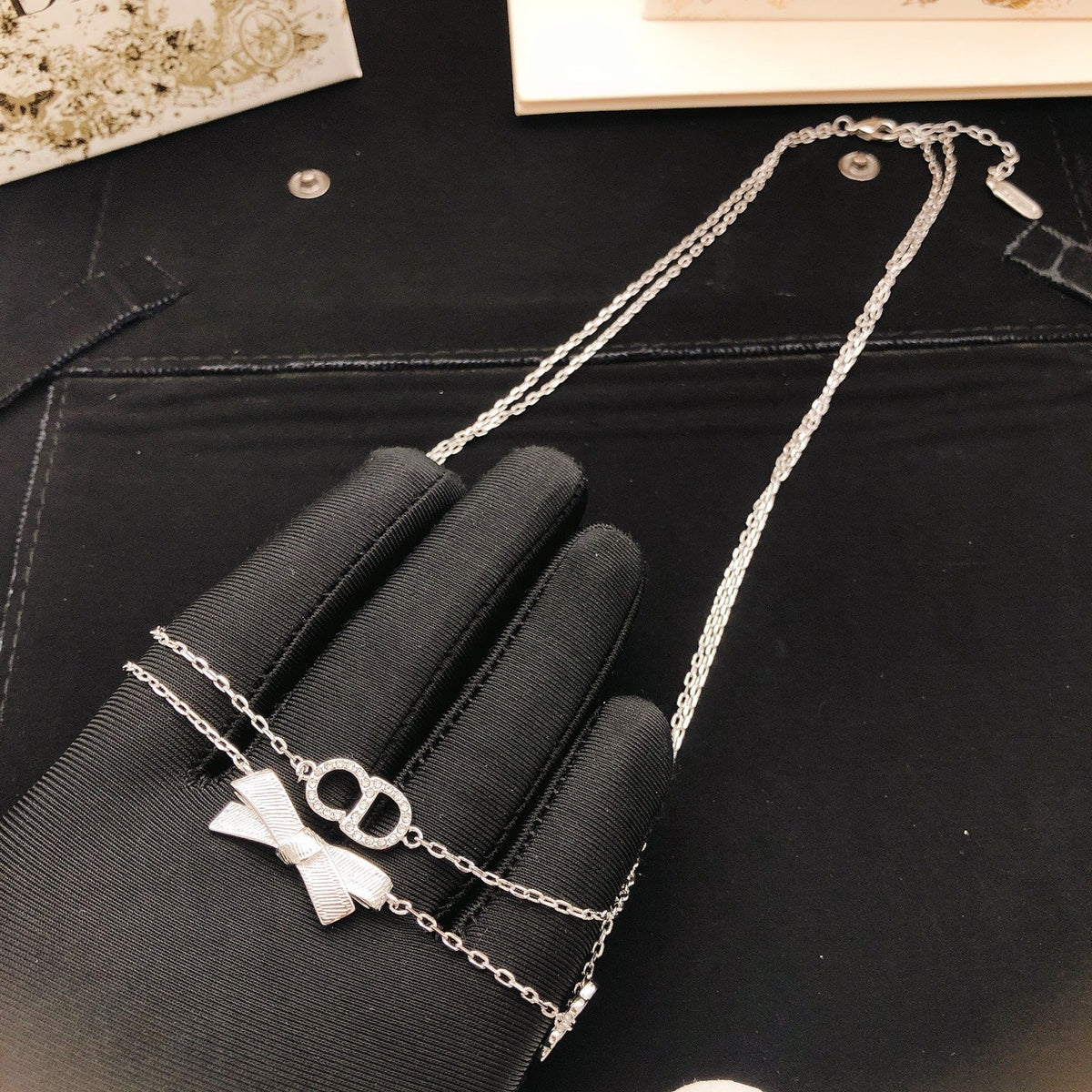Martin Graham pendant necklace in polished metal-tone