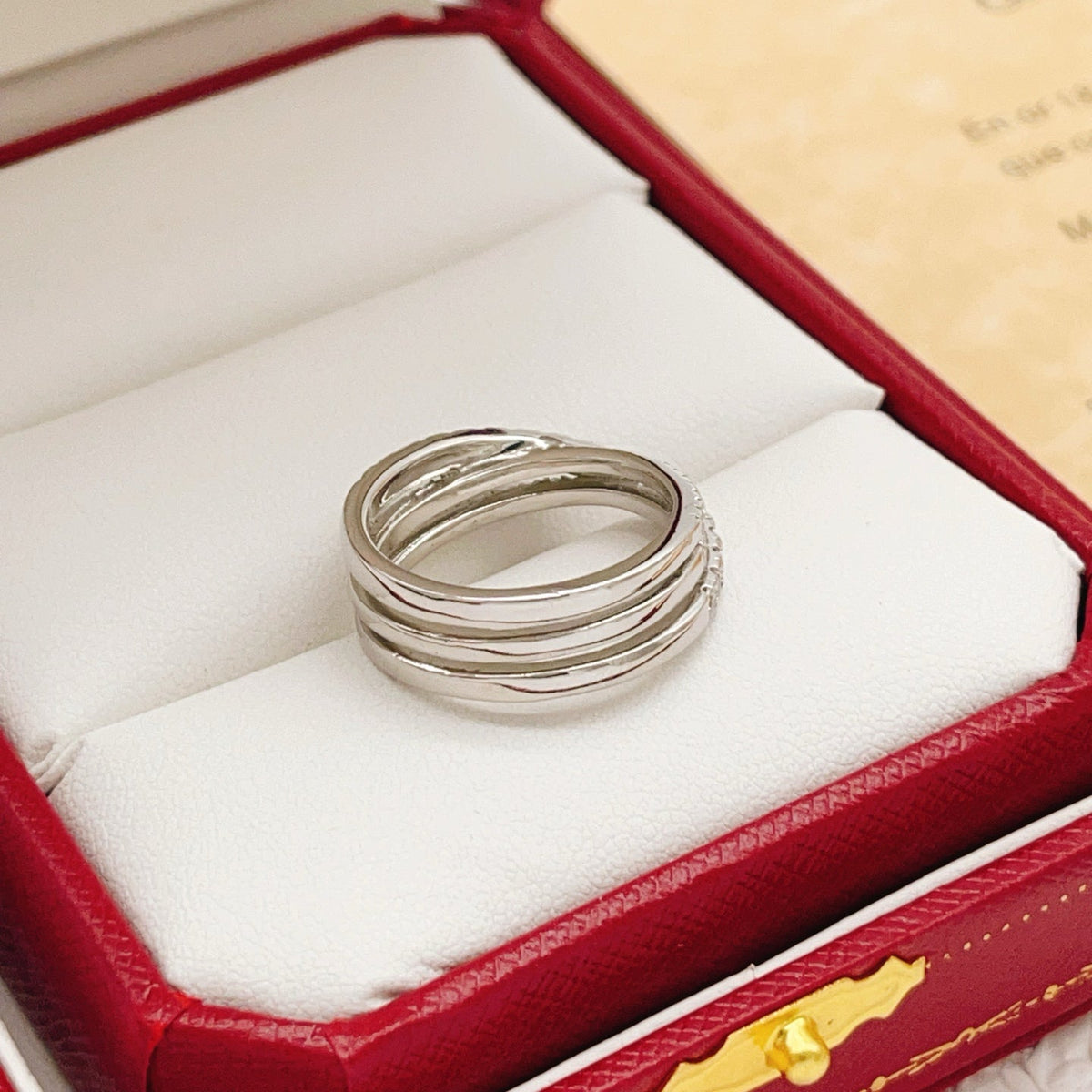 Martin Graham ring in polished metal-tone