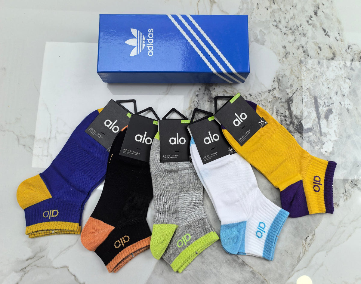 Alo Cotton No-Show Socks - 5-Pair Set