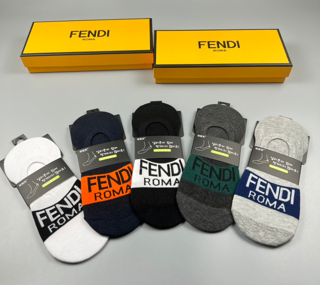 Fendi Roma Logo No-Show Socks
