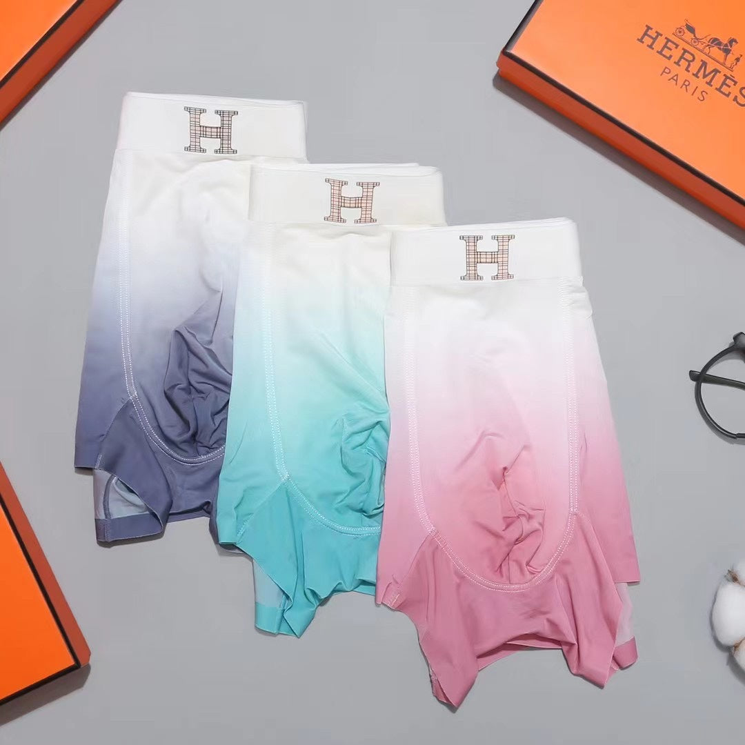 Hermes Pastel Colour Tonal Waistbands Men's Boxer Briefs - 3-Piece Box